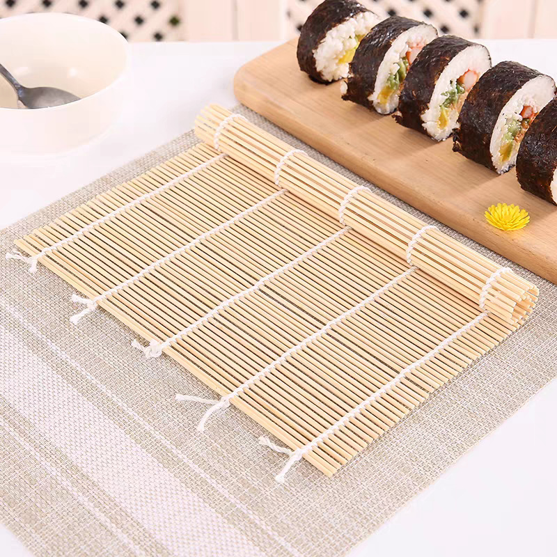 Natural Green Bamboo Sushi Curtain Green Leather Bamboo Curtain Mold Sushi Tool Set Commercial Rice Ball Bamboo Rolling Curtain