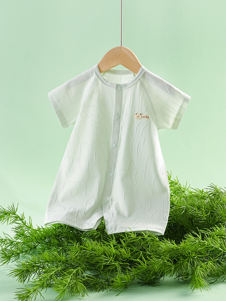 Newborn Baby Clothes Summer Short-sleeved Buckle Thin Children's Climbing Suit