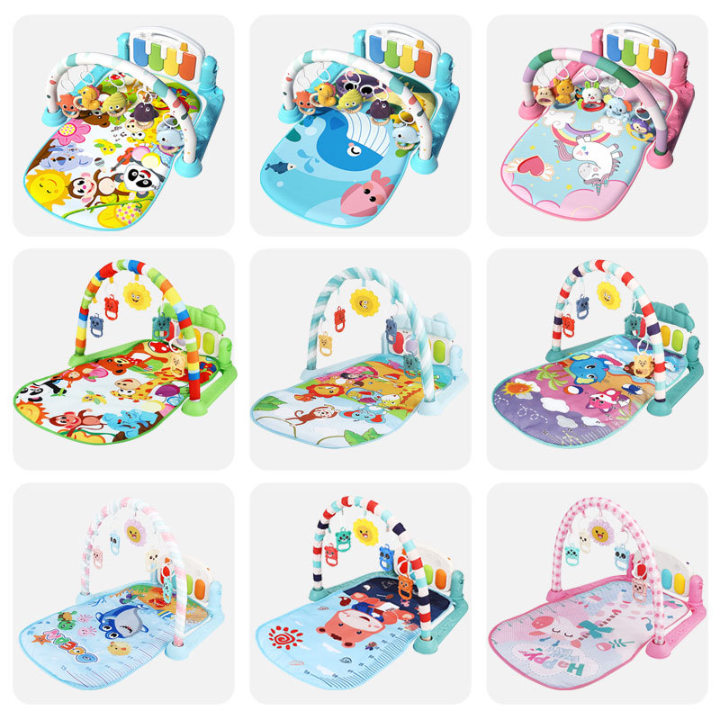 Baby Gym Rack Music Pierone Toy 0-36 Months Newborn Baby Piano Game Mat Cross Border Hot Sale