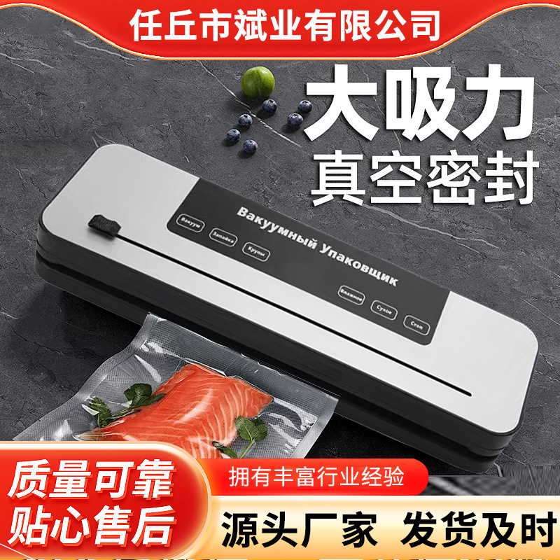 Customized Link Russian and European Digital Display a Type Wet and Dry Fully Automatic Vacuum Sealing Machine Household Fresh-Keeping Vacuum