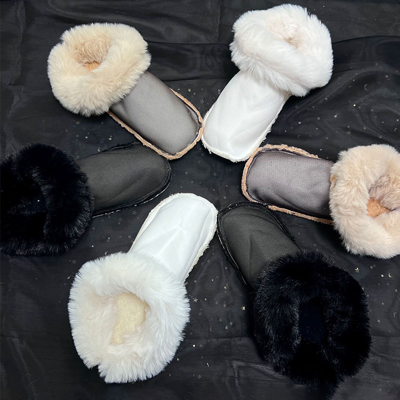 Cross-Border Autumn and Winter Velvet Clogs with Removable Long and Short Plush Cotton Comfortable Clogs with Warm Lining Shoe Covers