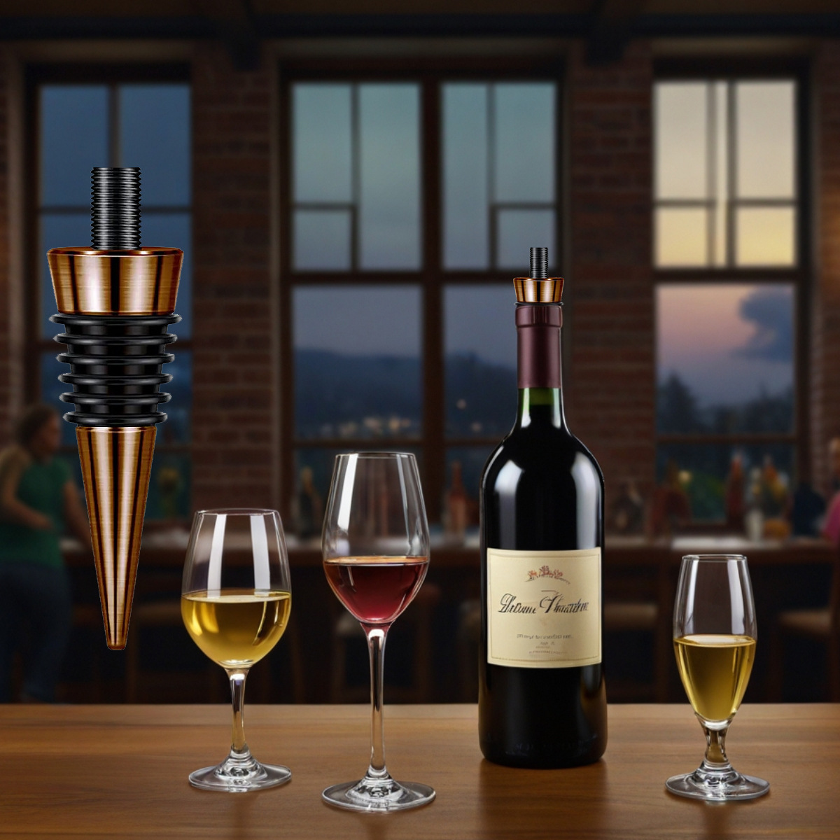 DIY creative vacuum screw wine bottle stopper bottom body alloy fresh wine wine wine stopper accessories wine stopper