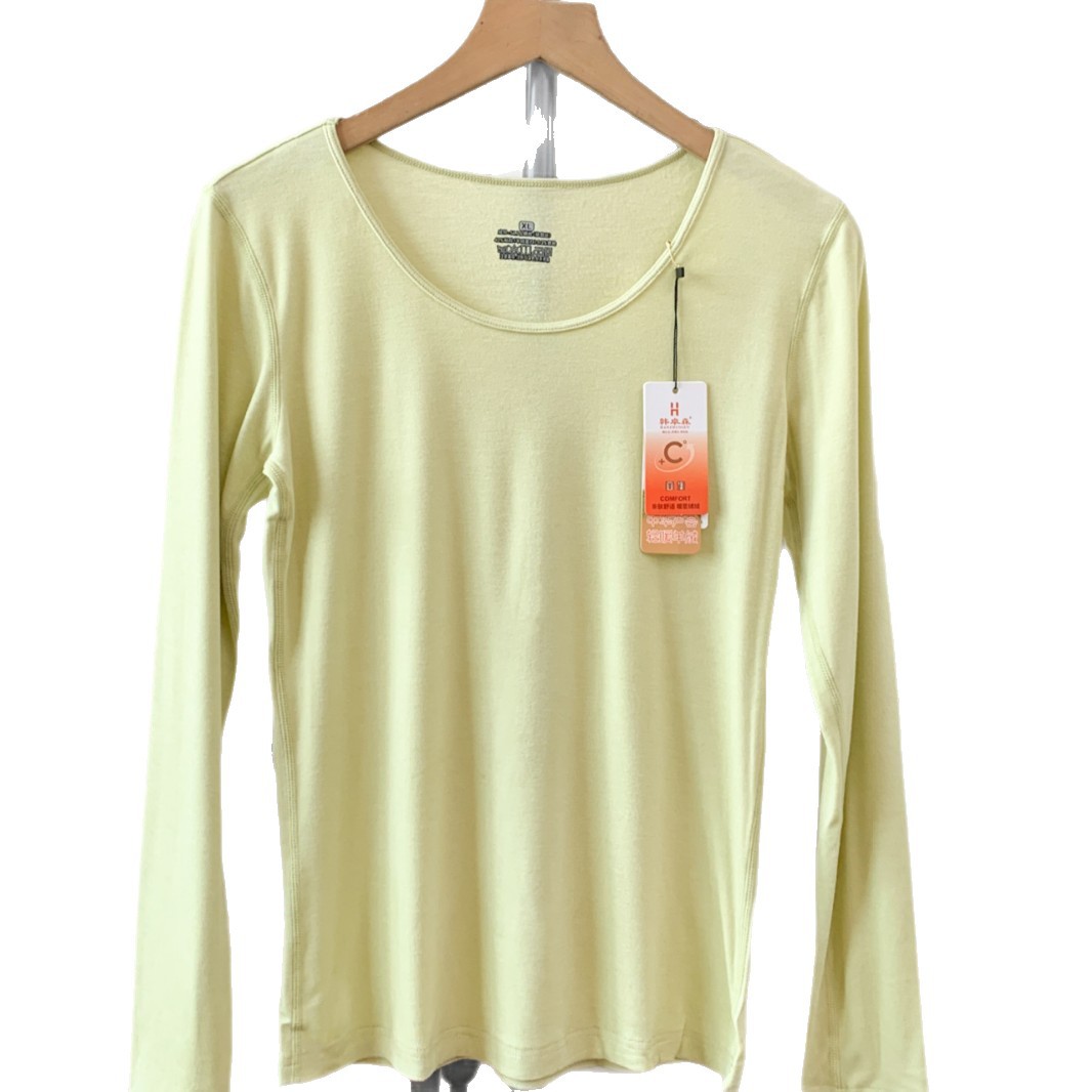 Autumn and Winter New Yifeisi De Velvet Women's Thermal Intimates, Breathable and Comfortable Round Neck Slim Box Autumn Clothing Bottoming Shirt