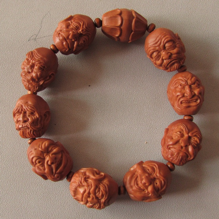 Olive Kernel Bracelet God of Wealth Olive Kernel Carving Maitreya Buddha Nuclear Carving Play 18 Arhat Kowloon Plain Bead Bracelet