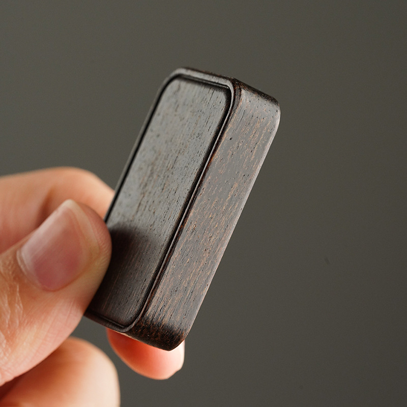 Natural Agarwood Peace Pendant Solid Wood Engraved Word Transfer Fortune Necklace Keychain Pendant