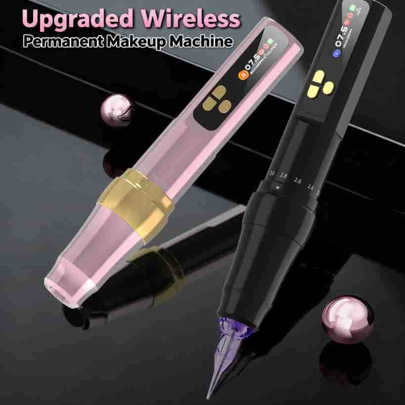 Беспроводная татуировочная машина с двойным аккумулятором, регулируемым ходом, мотором, измерителем тока, экраном Ips, кросс-бордерный логотип
