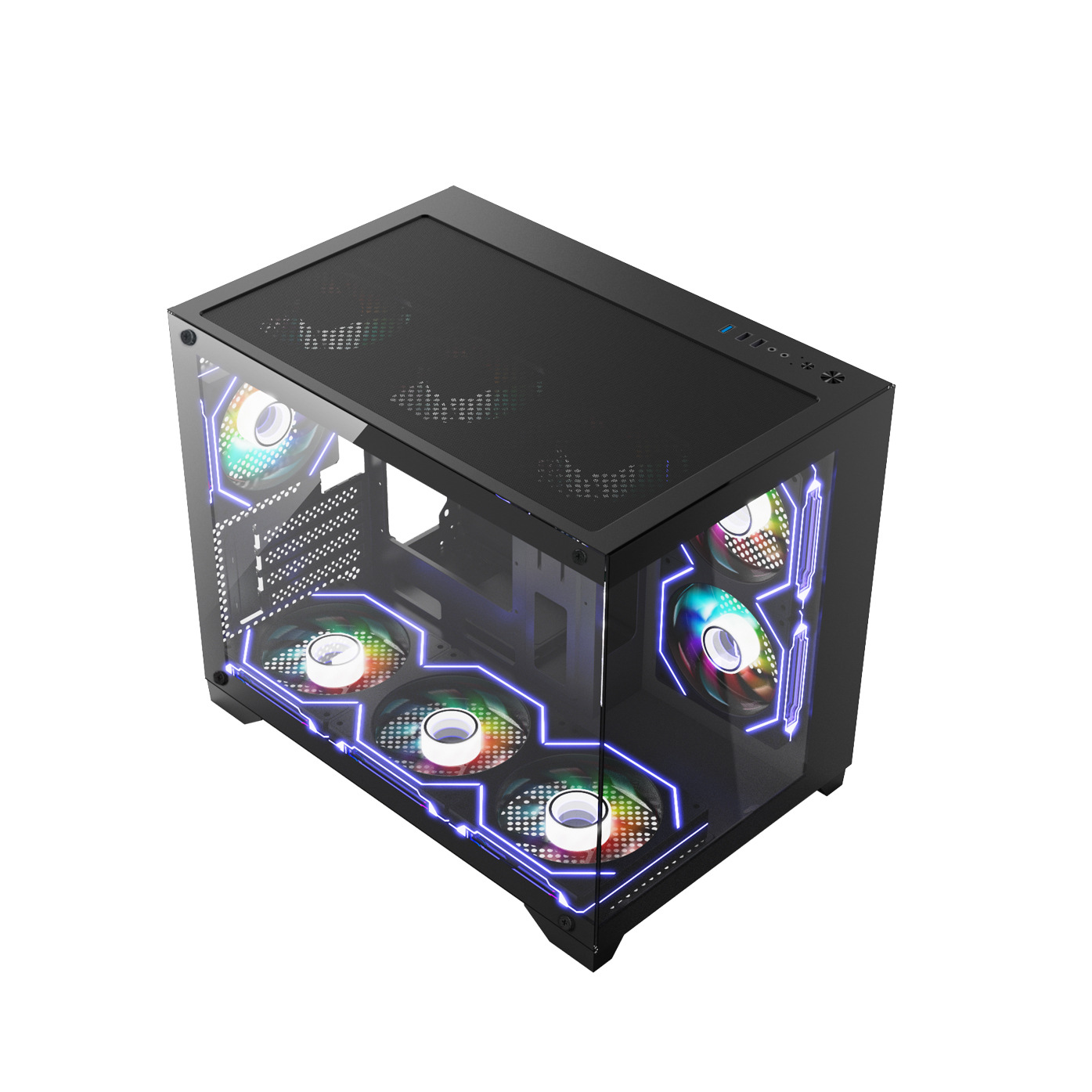 Taike Zhongdian 360 Water-Cooled Desktop Computer Case Shell Game E-Sports Matx Columnless Sea View Room Case