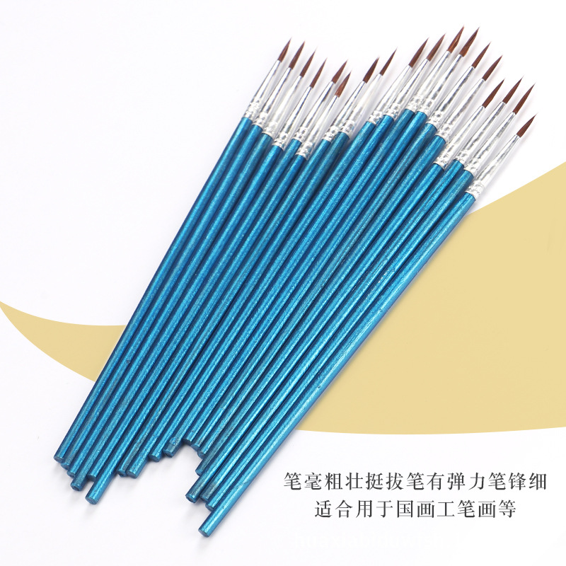 Fine brushwork drawing brush drawing brush nail art horse hair wood pole gouache oil painting acrylic art drawing brush paint