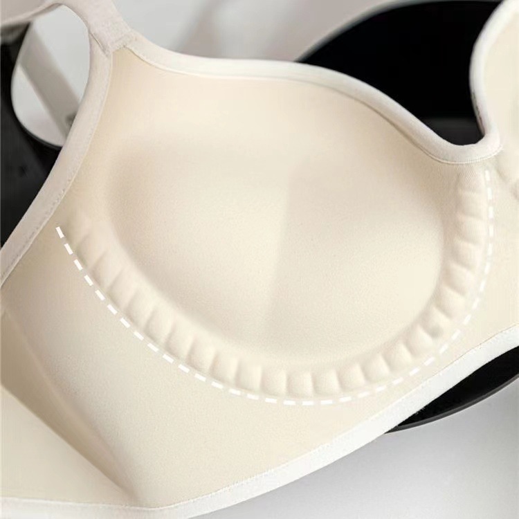Cross-border Small Mine Underwear Women's Small Chest Large Seamless Steel Ring-free Soft Support Anti-sagging Para Breast Bra