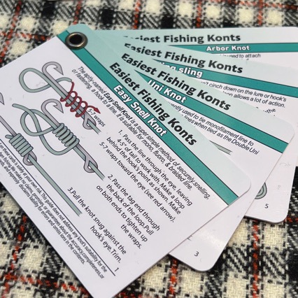 Illustration Card of Fish Hook Knots in Both Asian and English Systems, with English Alphabet Fish Hook Knot Illustration Card