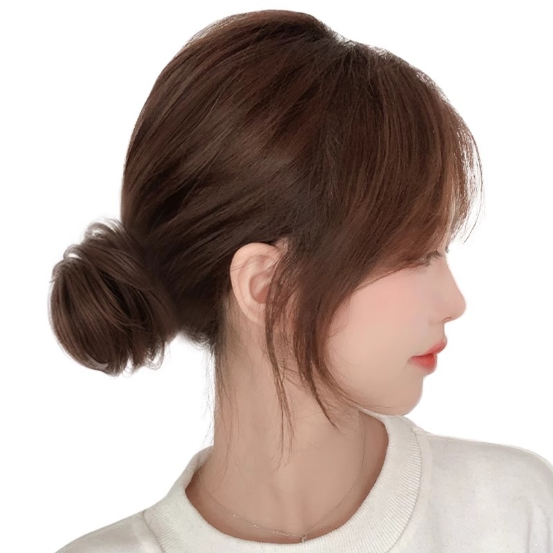 Real Hair Low Ball Head Wig Hair Band Hair Bun Hair Bag Ancient Style Wig Bag Flower Bud Full Human Hair Wig Hair Band
