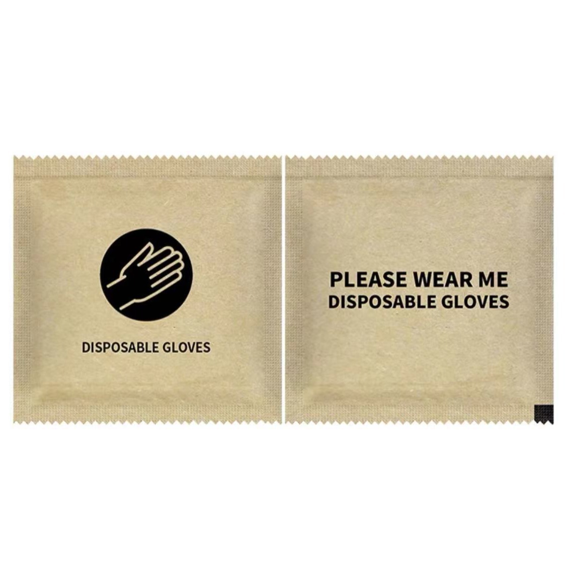 Disposable Kraft Paper Gloves, Individually Packaged, Food-Grade, Thickened for Eating Crayfish, Catering, Fried Chicken, Takeaway, Commercial Use