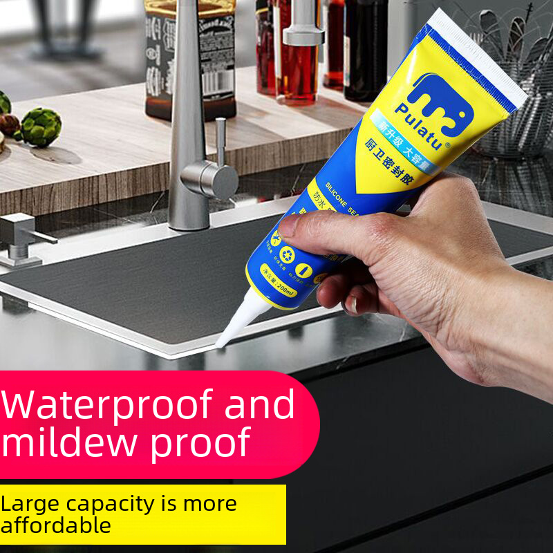 Sealant waterproof mildew-proof kitchen and bathroom installation glue structure white ceramic tile seam filling white glue toilet glue glass glue
