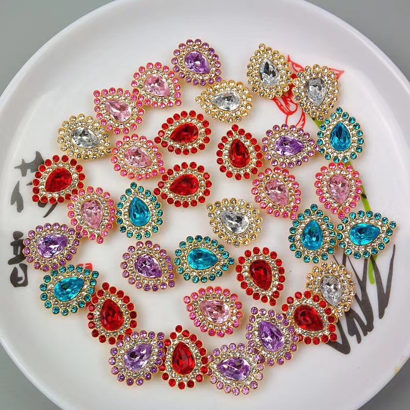 16x 20мм микс цвет двойной слой подсолнечник сердце сверло глаз лошади снежинка сердце капля сверло плоское дно ручной diy материал