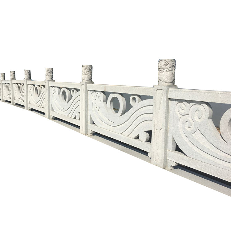 Supply Granite Sesame White Marble Stone Railings River Sesame Gray Stone Guardrails Bridge Stone Carved Railings