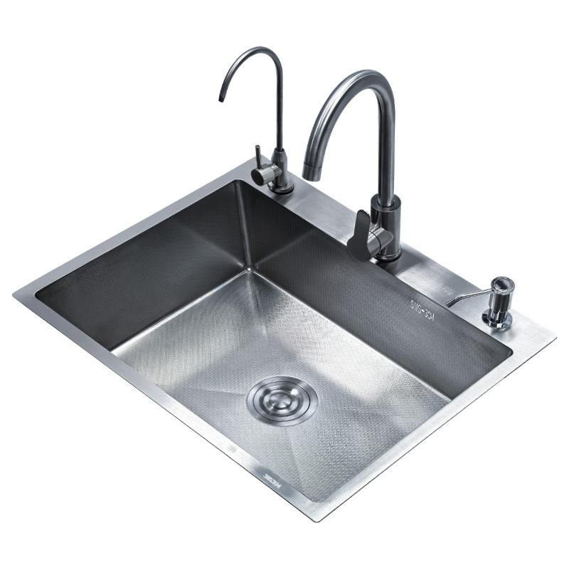 New Thickened Sus304 Honeycomb Stainless Steel Sink Large Single-Slot Kitchen Household Sink Sink under Counter Basin