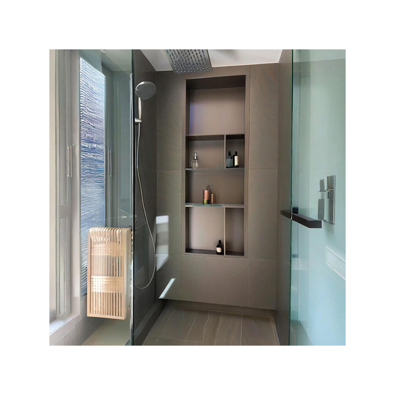 304 Stainless Steel Recessed Wall Cabinet Bathroom Metal Storage Shelf Custom Waterproof