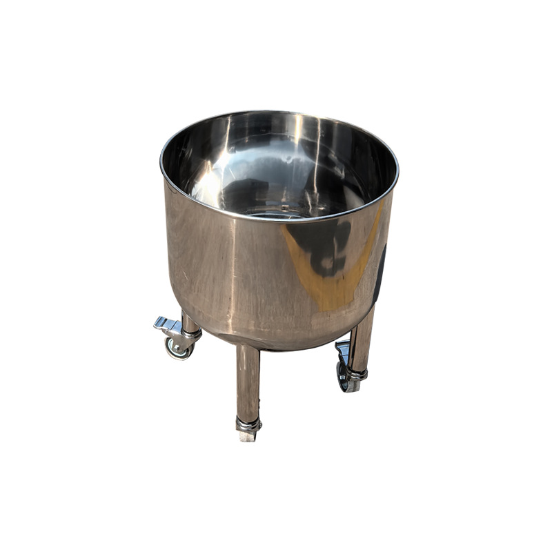 316L Stainless Steel Turnover Barrel Mirror Polished Wheeled Mobile Chemical Raw Material Special Turnover Tool Supports Customization