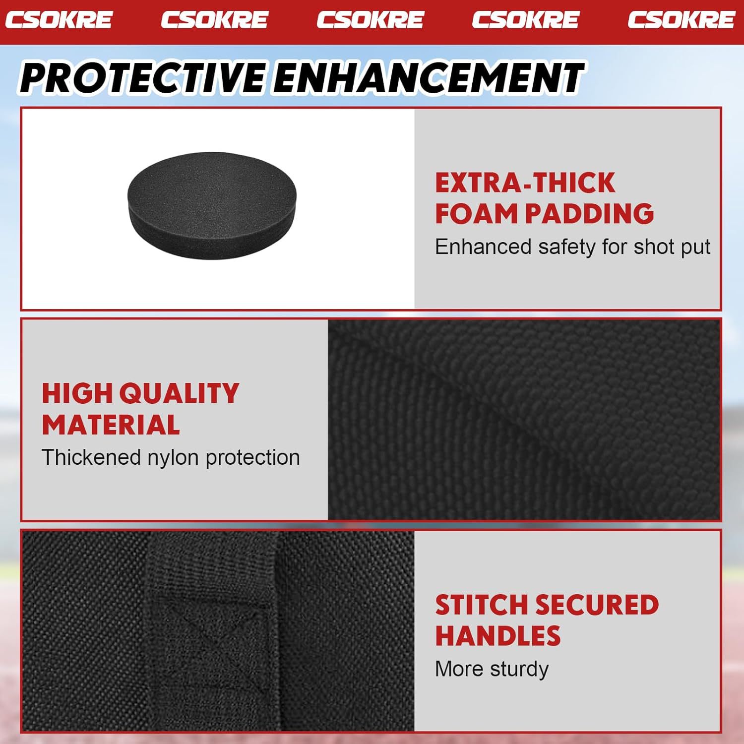 Amazon New Product Shot Put Storage Bag Heavy Duty Shot Put Carrying Bag 6-16 Pound Portable Carrying Case