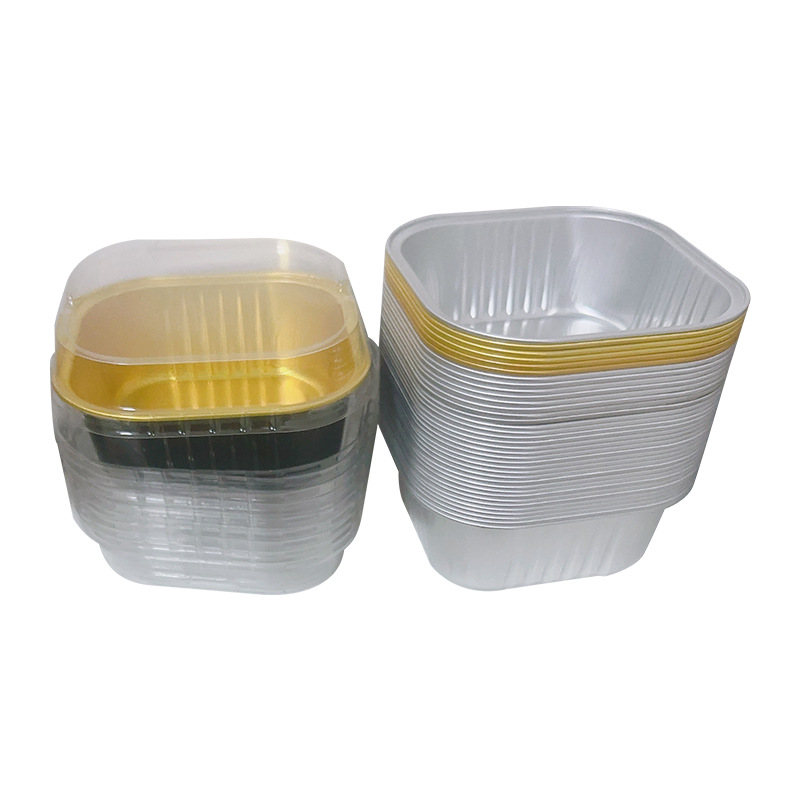 Aluminum Foil Box Cup Reusable Household Oven Cake Baking Mold Disposable Round Oven Tin Foil Cup