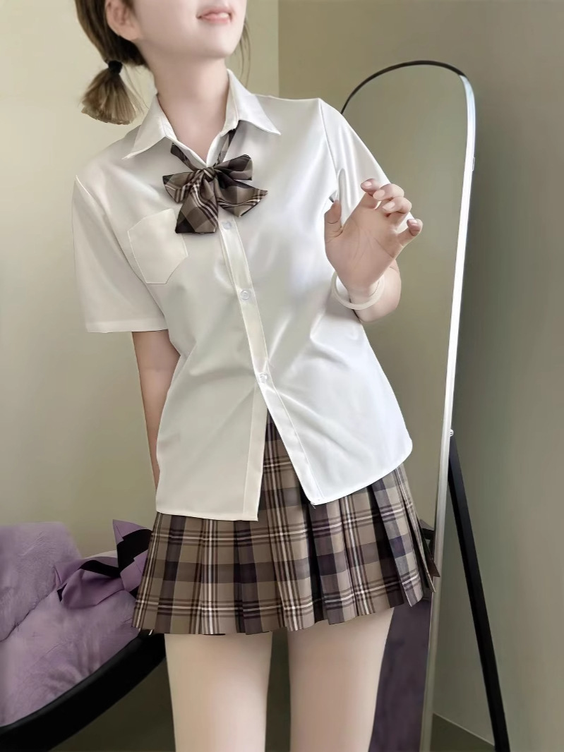 Hot Item [Small Brown Same Style] Genuine Jk Uniform Plaid Skirt Same Style Preppy Skirt Pleated Skirt Slimming Look and Wrinkled