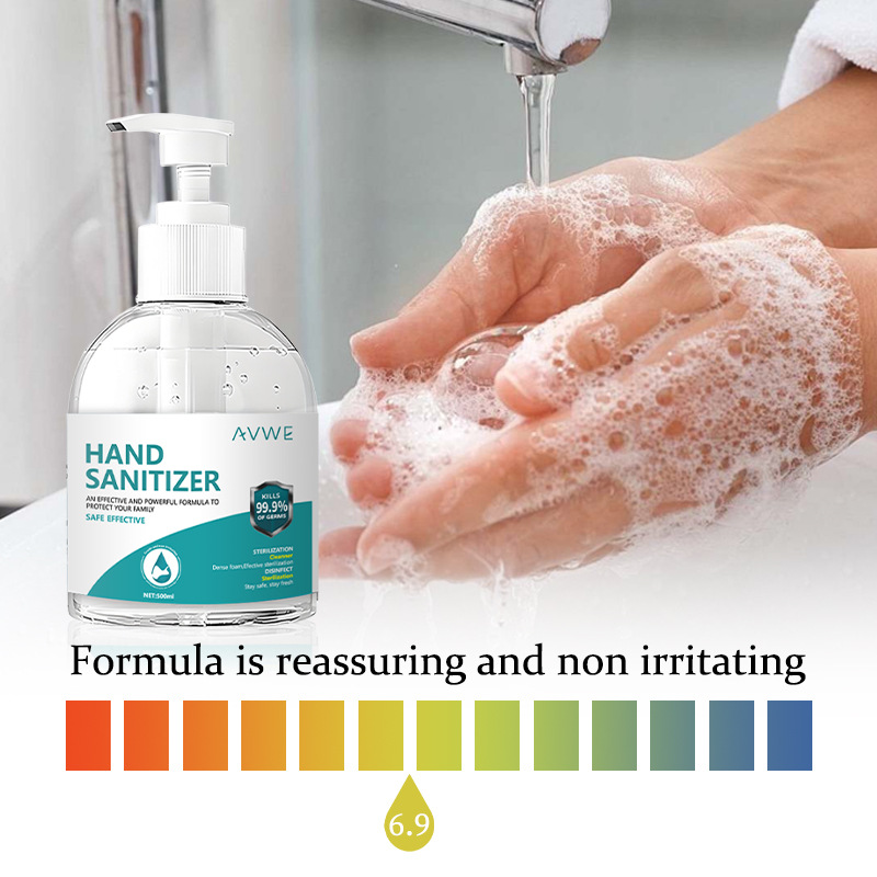 All-English No-Rinse Alcohol Disinfectant Gel 500ml Large Capacity Antibacterial Household Hand Sanitizer Cross-Border Wholesale