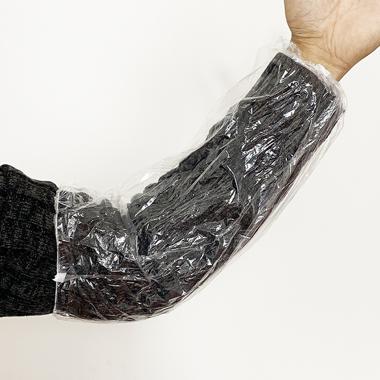 Disposable sleeve pe waterproof kitchen transparent sleeve men's work White extended thick sleeve 100 pcs/bag