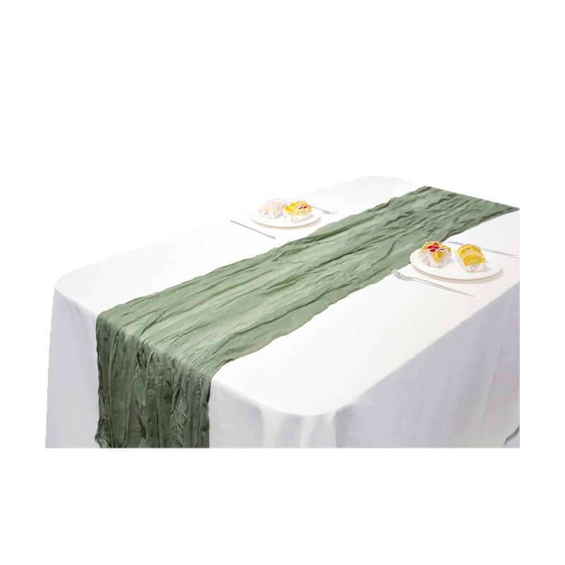 Cross-border silk yarn pleated cheese stripe Halloween Christmas table runner wedding wedding party American crepe tablecloth