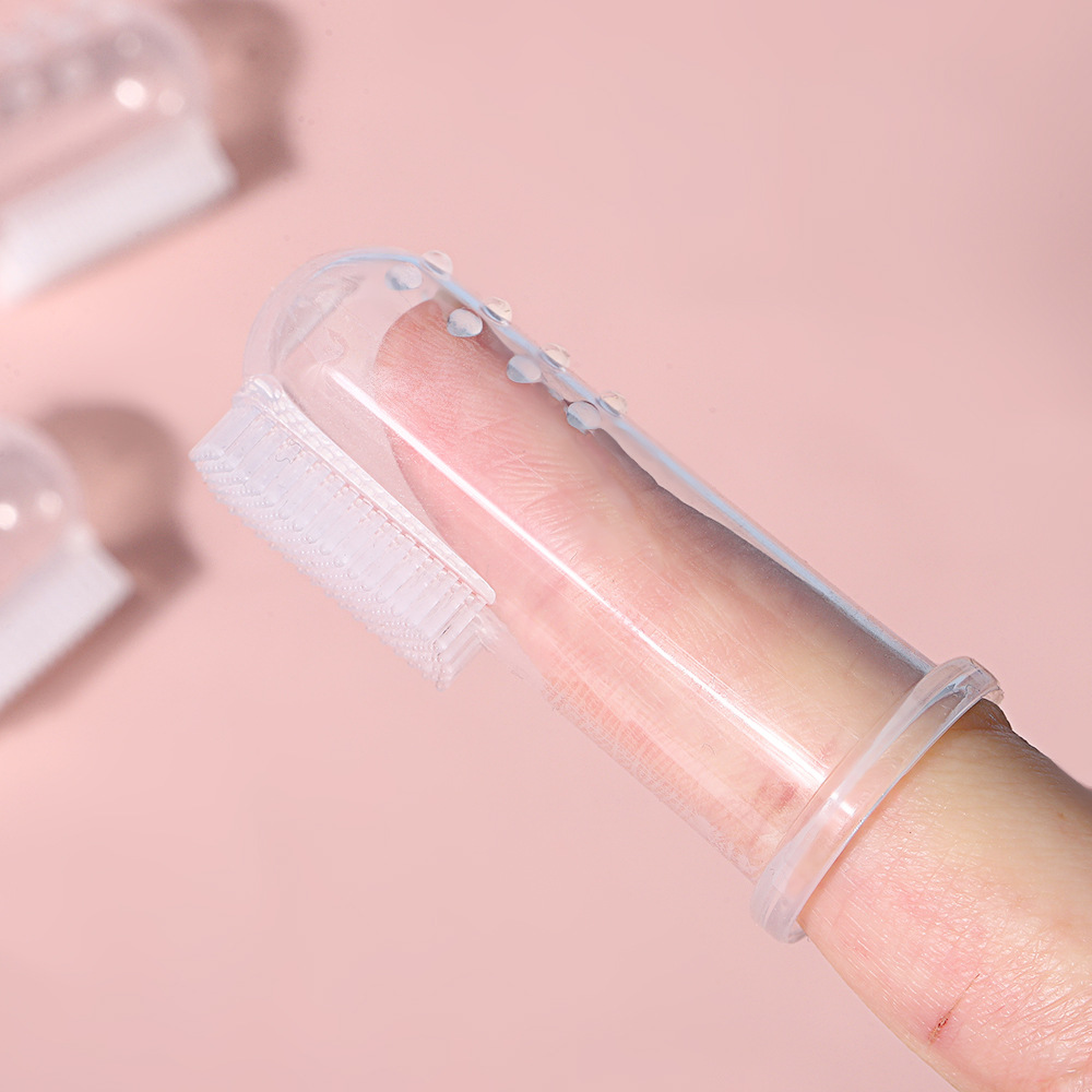 Baby Tongue Coating Cleaning Finger Toothbrush Newborn Oral Cleaning Finger Toothbrush Baby Brushing Silicone Toothbrush