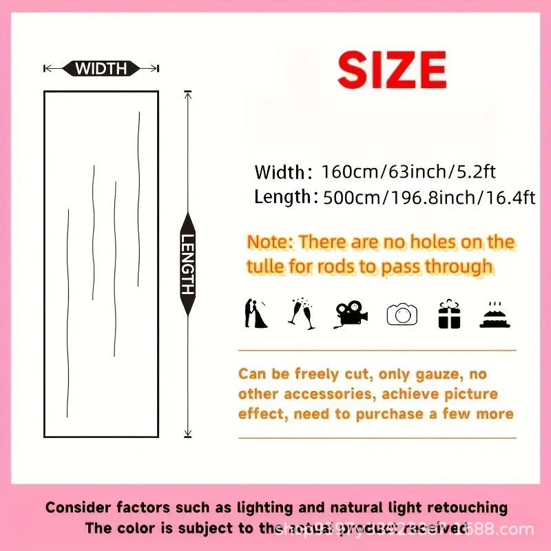 Cross-Border Sheer Background Decoration Transparent Gauze Curtain Backdrop Gauze Arrangement Scene Wedding Curtain