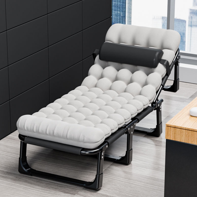 Metal Folding Bed Single Bed Home Adult Lunch Break Lounge Chair Office Bed Rest Portable Micro
