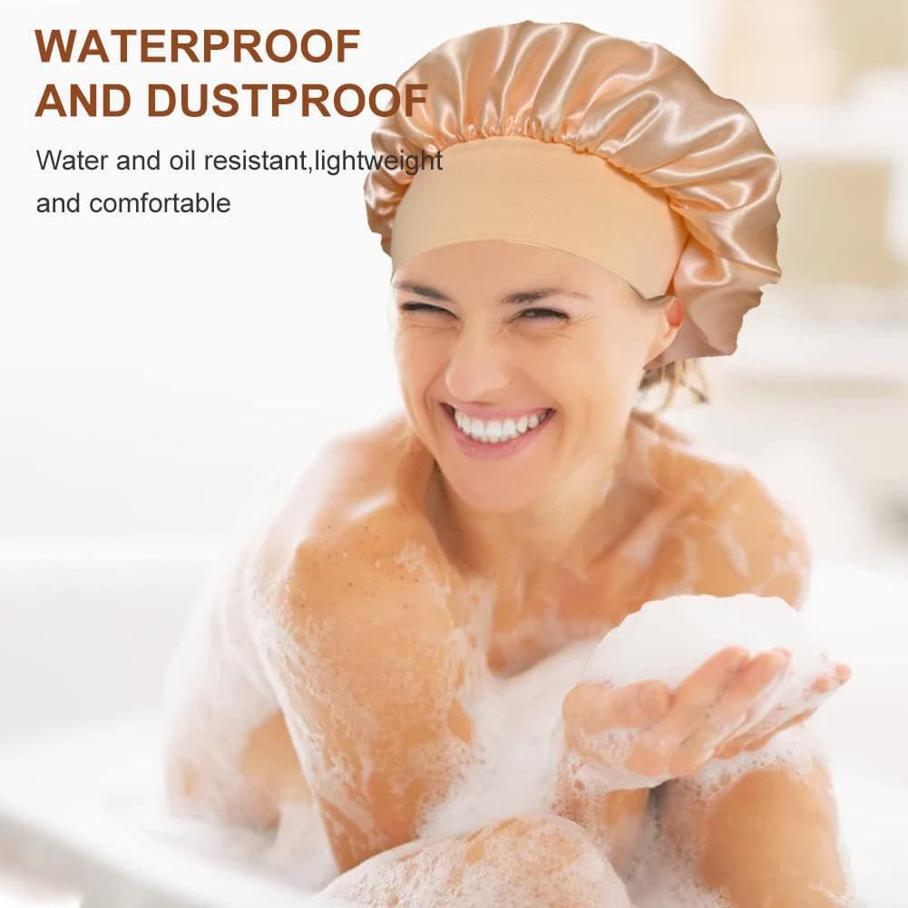 Amazon Cross-Border Foreign Trade Wide-Brimmed High-Elastic Headscarf Beauty Cap Shower Cap Hair Care Cap Women's Care Satin Nightcap