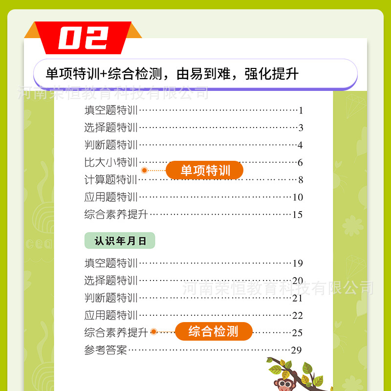[Rongheng Education] 25 Genuine Wholesale 12345 Grade Mathematics Special Training Exercise Book Colored Version