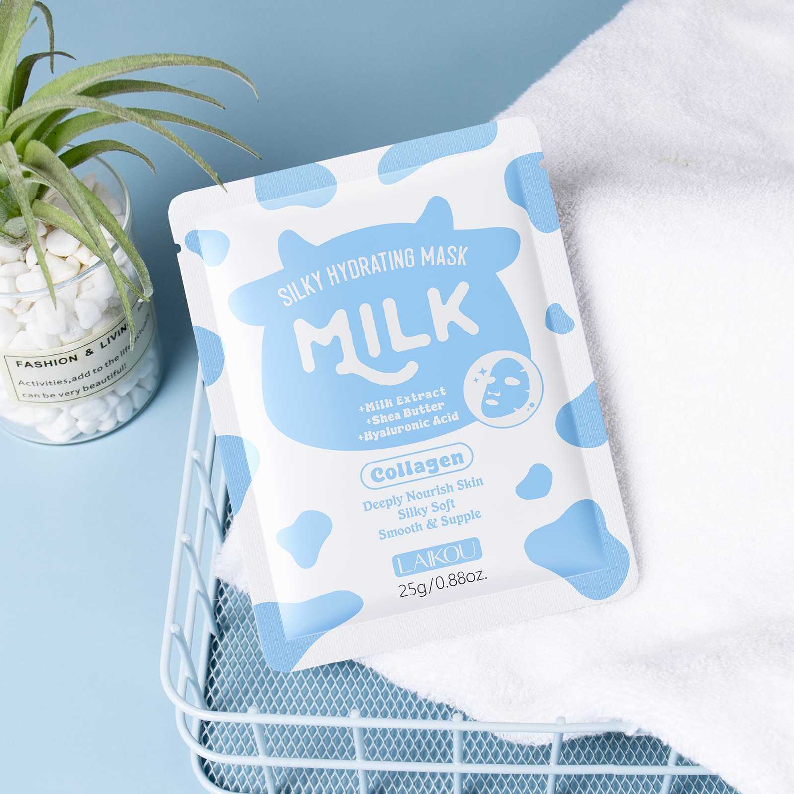 Кросс-бордер новый продукт Laikou молочная маска патч 25г увлажняющая и питательная маска для лица экспортная маска