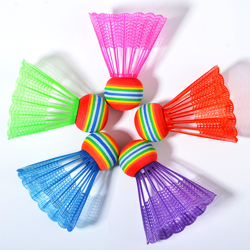 Manufacturer Wholesale Eva Rainbow Ball Plastic Durable Badminton Kidsren's Colorful Elastic Lightweight Badminton Vitality