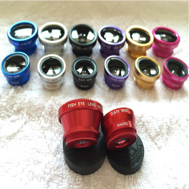 Factory fisheye wide-angle macro camera three-in-one lens camera mobile phone external SLR lens