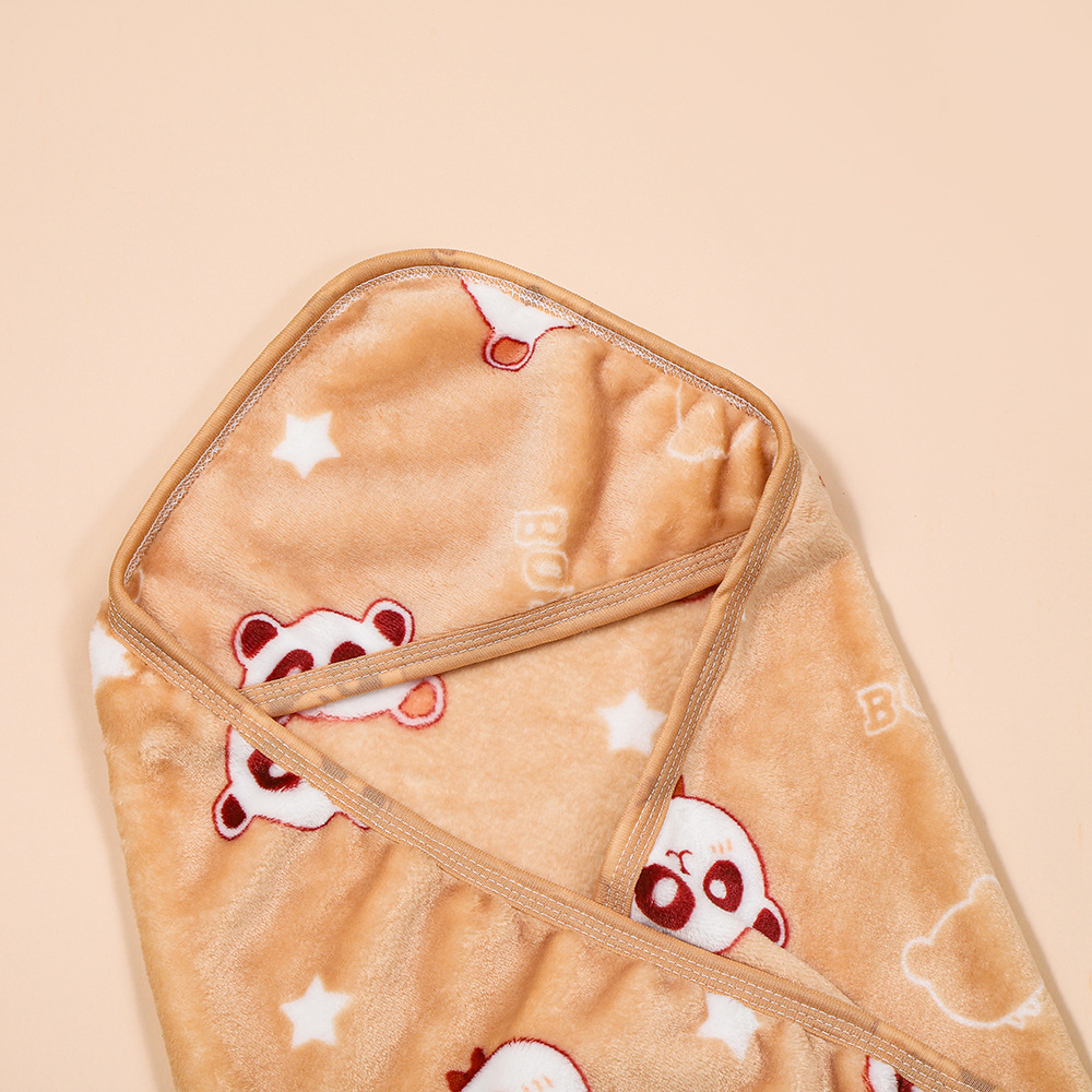 New Cute Printed Flannel Cartoon Baby Blanket, Suitable for All Seasons, Newborn Baby Anti-Kick Blanket Wholesale