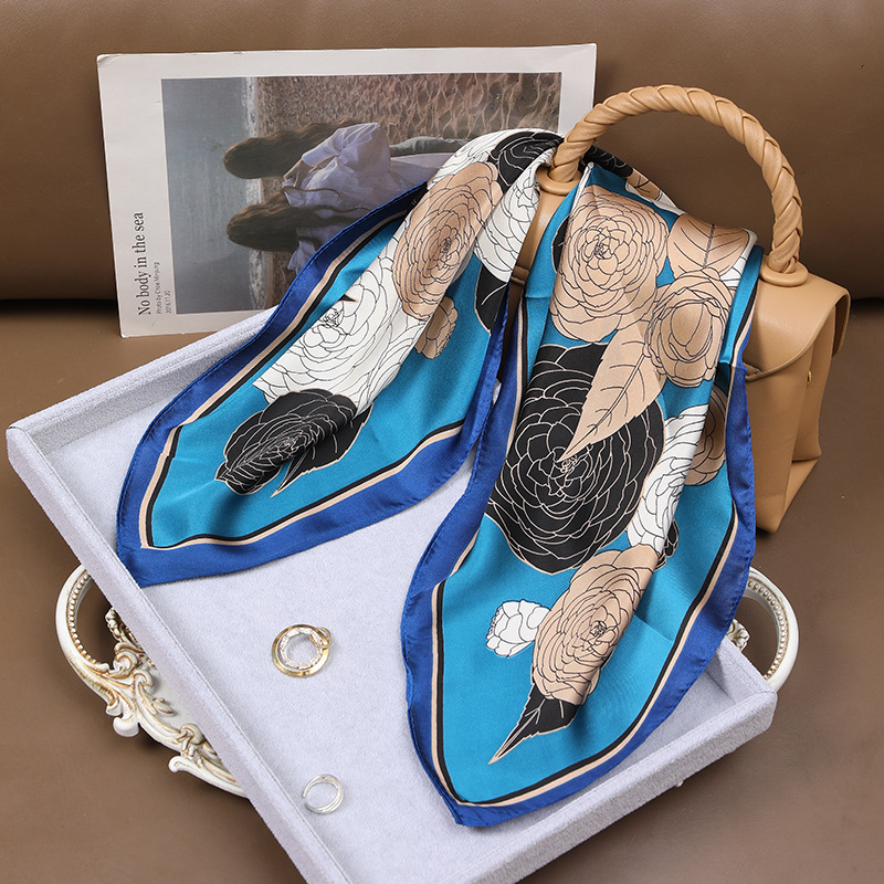 70 Silk Scarf Square Scarf High-end Korean Style Fashion All-match Professional Silk Small Scarf Retro Printed Silk Scarf for Women