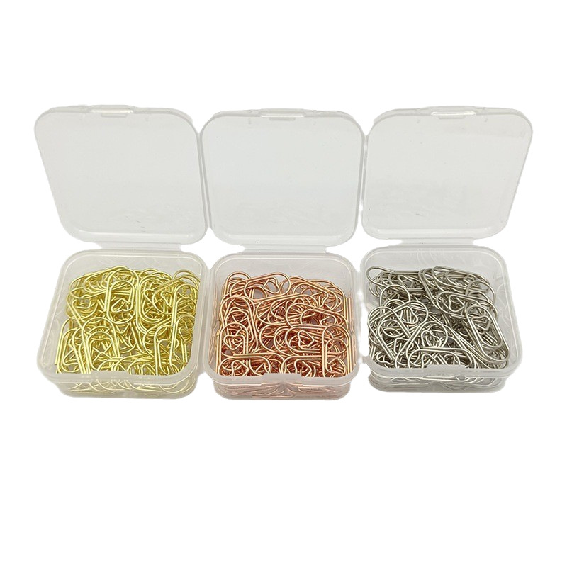 Manufacturer's Hot Selling Metal Star Love Paper Clip Electroplated Gold Rose Gold Paper Clip Office Paper Clip Wholesale