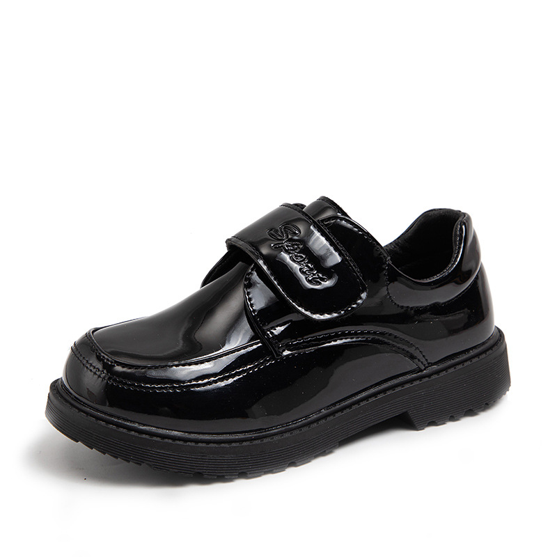 Children's Shoes, Boys' Leather Shoes, Spring & Fall 2025 New British Style Black Dress Soft-Soled Primary School Students' Campus Performance Shoes