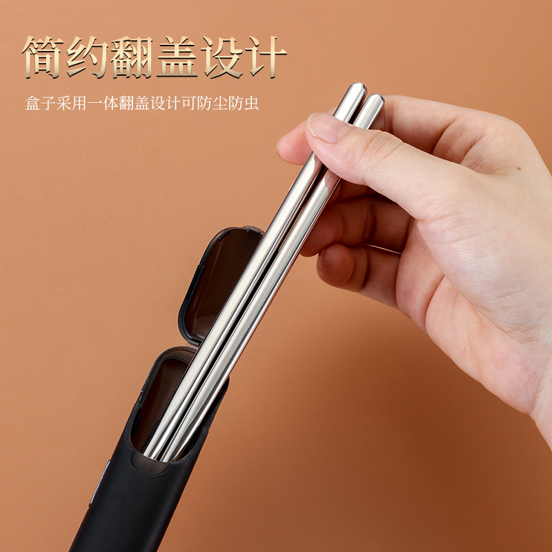 Chopsticks box portable plastic box chopsticks straw storage box personal outdoor travel one person chopsticks box