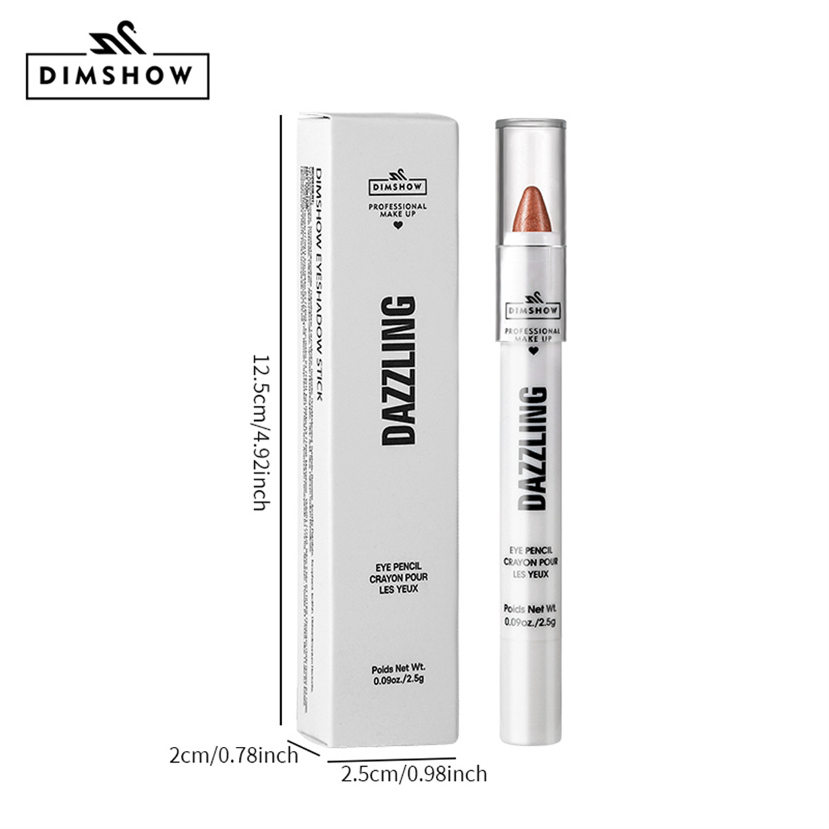 Cross-border DIMSHOW Eyeshadow Pen Silkworm Pen Multicolor Highlight Brightening Waterproof Long-lasting Eyeshadow Pearlescent Foaming