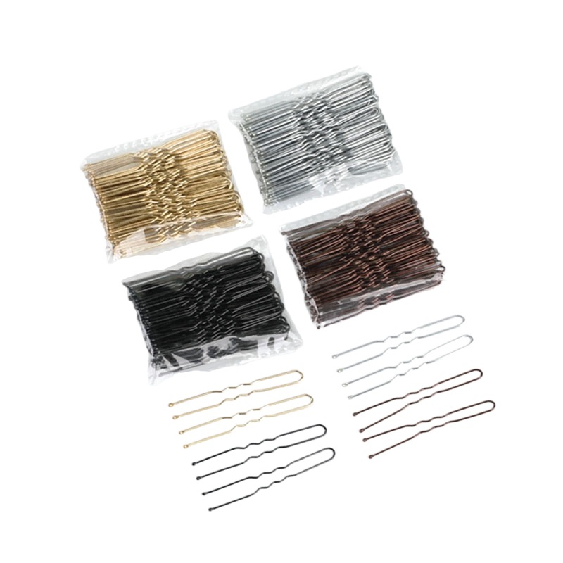 Europe and the United States cross-border black gold U-shaped clip thickened round hair hairpin ball head shape invisible clip U-shaped clip