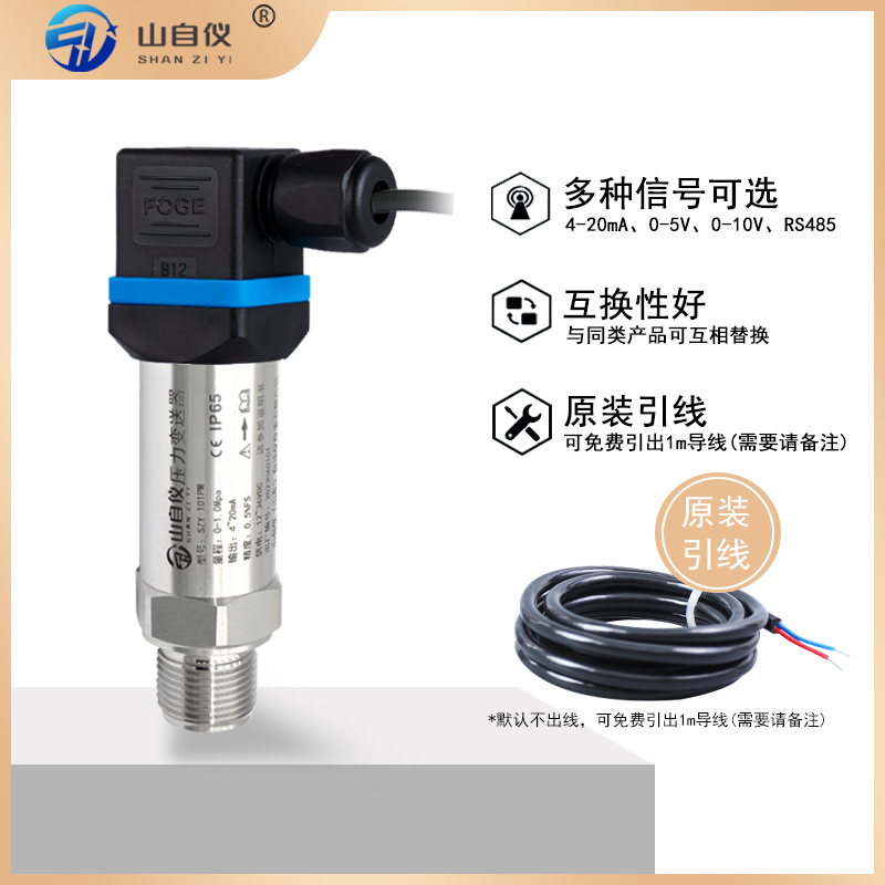 Diffused Silicon Pressure Transmitter Sensor Vacuum Negative Pressure Compact 4-20Ma High Precision Oil Pressure Air Pressure Liquid Level