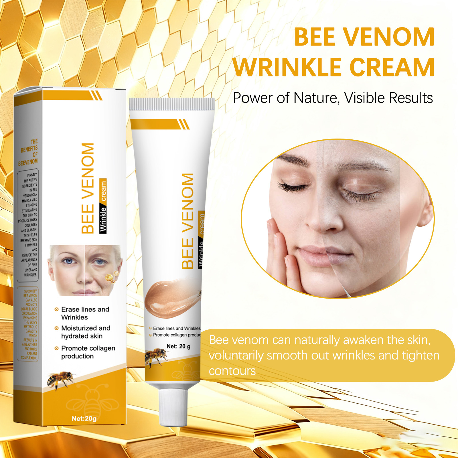 Кросс-браундер новый продукт крем с пчелиным ядом, бережно ухаживает, легкое водоудержание, улучшает упругость и увлажнение кожи 20г