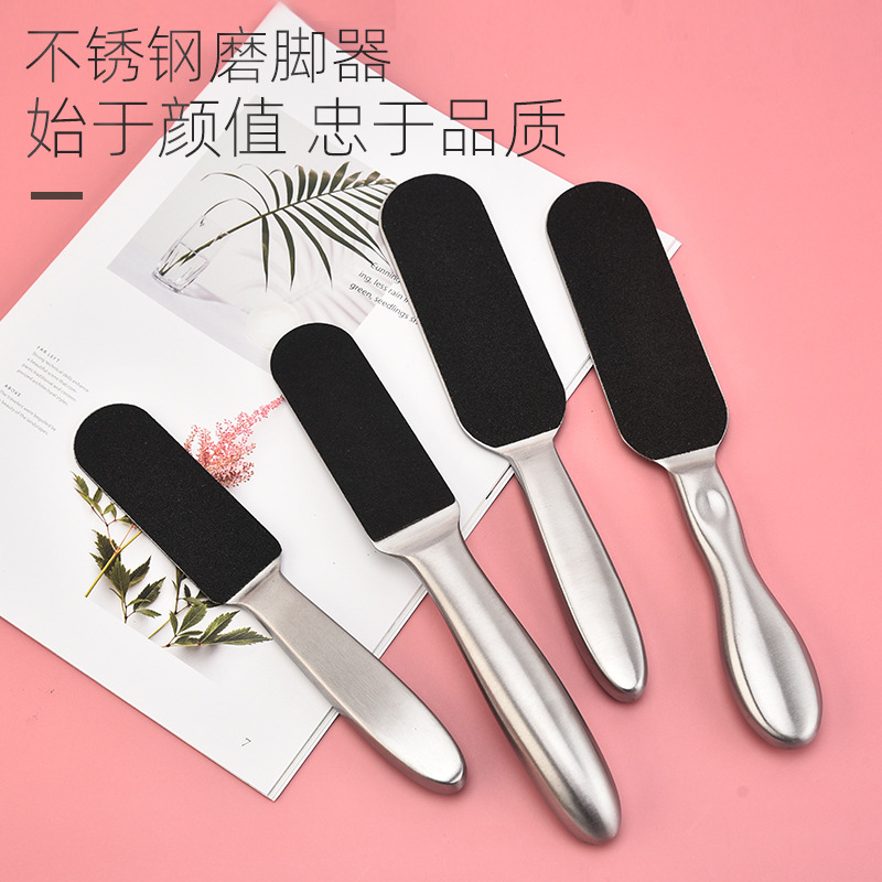 Stainless steel hollow handle double-sided sandpaper dead skin file replaceable sandpaper stainless steel foot grinding file foot grinding stone