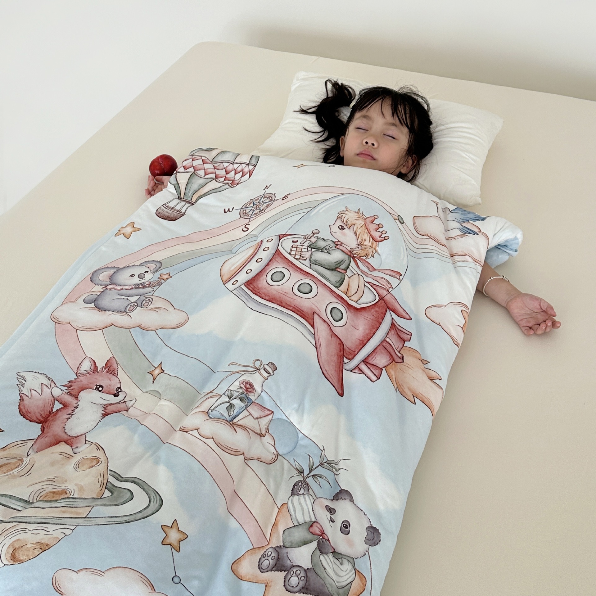 Теплый бархатный спальный мешок Doudou 2025, аналогичный качеству фабрики, цифровой осень-зима, детское анти-ударное одеяло