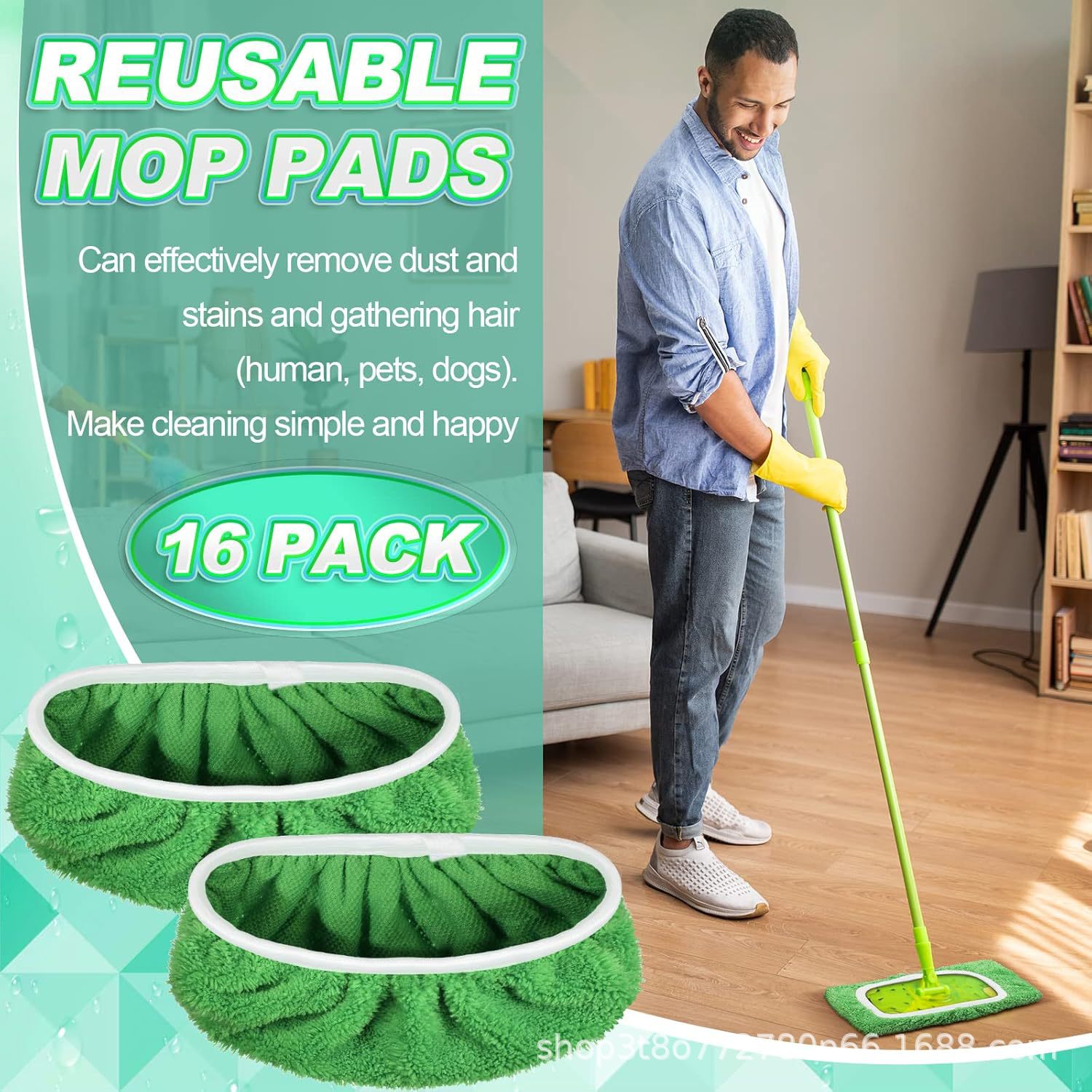 Swiffer Mop Cloth Flat Mop Cloth Household Absorbent Mop Replacement Cloth Cover Wet and Dry Mop Cloth Cover