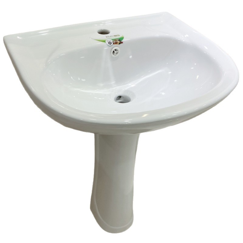 Factory Direct Supply Simple Pedestal Basin Hotel Project Floor-Standing Wash Basin Bathroom Balcony Basin Wash Basin