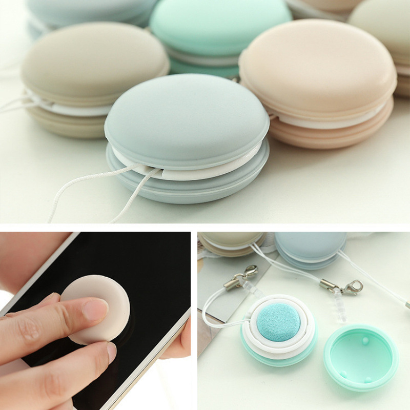 Macaron Mobile Phone Screen Wipe, Cleaning Wipe, Glasses Lens Wipe, Camera Lens Wipe, Deerskin Cloth Cleaning Tool Pendant